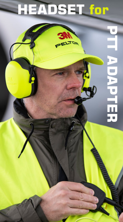 Headset for bruk med nøklingsbryter - ekstern PTT adapter