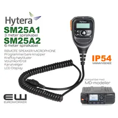 Hytera SM25A1 (3m) & SM25A2 (6m) Monofon med LCD display for MD- Mobil Radioer (IP54)