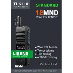 Motorola TLK110 - Wave PTX - 3mnd  (GMLN7801A)
6mnd  (2xGMLN7801A)
12mnd  (GMLN5545A)
24mnd  (GMLN7803A)
36mnd  (GMLN7804A)
48mnd  (GMLN7805A)
60mnd  (GMLN7806A)