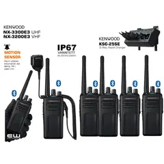 Bundle Kenwood  NX-3200E3 (VHF) NX-3300E3 (UHF) med rekkelader (Bluetooth, GPS)