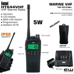 Entel HT644 VHF Marine Portable Radio (156-163.275MHz 5W Marine )