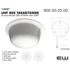 Procom 802 Innendørs UHF Takantenne (380-470MHz)