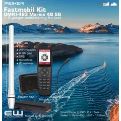 Komplett Løsning for Fartøy - Fastmontet 2W LTE  Mobil med 9 dBi Gain Marine Grade Antenne