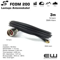 Antennekabel FCOM 200 (3m, N-han/SMA-han)