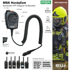MSA HandyCom MSA PTT Adapter & Monofon for Motorola R5, DP2000, DP3000, MTP3000-serier_10202766