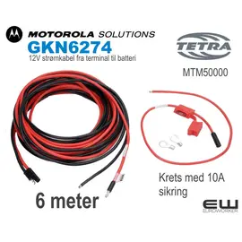 Motorola strømkabel (6m) (12V) (GKN6270) (MTM5000)