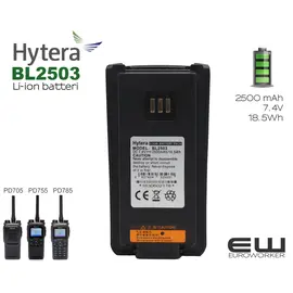Hytera BL2503 batteri - 2500 mAh (PD7-serie, PD9-serie)
