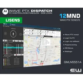 Velg Wave PTX Dispatch lisensperiode fra menyen, lengre løpetid gir redusert pris:

    3mnd ( GMLN7676A)
    6mnd  (2x GMLN7676A)
    12mnd (GMLN5551A )
    24mnd (GMLN5552A)
    36mnd (GMLN7673A)
    48mnd (GMLN7674A)
    60mnd (GMLN7675A)