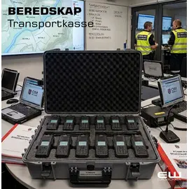 Universal Transportkoffert Radiosamband med hjul (2 etasjer - 12 radioer + rekkelader og tilbehør)
