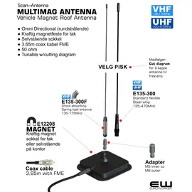 Scvan Antenna Magnet Mount multimag E - E135-300  og E135-300F