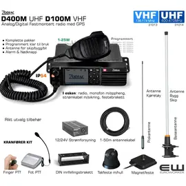 Zodiac D400 Mobile Radio (UHF, VHF)
● IP54
● Noice cancellation
● Loneworker
● Analog eller DMR
● UHF eller VHF
● GPS