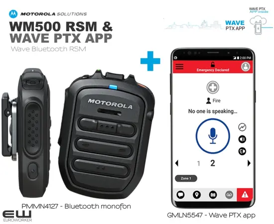 Motorola WM500 Trådløs Heavy Duty Håndholdt Mikrofon (BT, IP67, Wave), 3 image