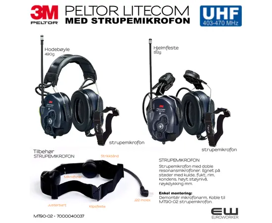 3M Peltor WS LiteCom Plus (446MHz, Bluetooth, ANL), MT73H7A4410WS6EU, MT73H7P3E4410WS6EU, MT73H7B4410WS6EU, 7100204388, 7100204418, 7100201938