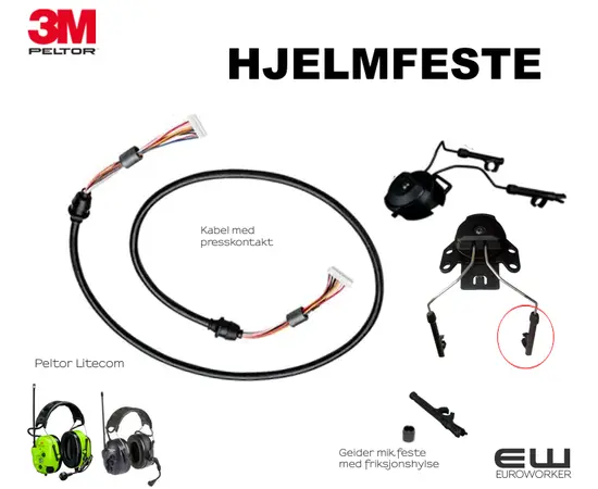 3M Peltor Litecom Hjelmfeste ombygningskit