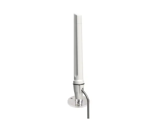 Beskrivelse
Poynting OMNI-496 WiFi-båtantenne

OMNI-496 er en maritim WiFi-rundstråleantenne som gir en maksimal forsterkning på 6 dBi i 2.4 GHz båndet og 7.5 dBi i 5 GHz båndet. Antenna er utviklet for å kunne tilkobles hva som helst av WiFi-utstyr, uavhengig av hvilket frekvensbånd som brukes. OMNI-496 er kompatibel med de trådløse standardene IEEE 802.11a, 802.11b, 802.11g, 802.11n, 802.11ac.

Antenna er meget robust, støtter IP-klasse 68 og er motstandsdyktig mot UV-stråling, saltvann og støt. Den egner seg derfor for bruk i røffe miljøer, på båter, i båthavner og ellers langs kysten.


OMNI-496 har N-hun kontakt og man kan tilkoble en antennekabel av ønsket type og lengde. NB. Antennekabel må bestilles separat.

Antenna kan monteres til 1"x14TPI marine festesystemer (må bestilles separat). Antenna kan også festes til masterør eller vegg med vedlagt vinkel festebrakett.


Antennespesifikasjoner:
Frekvensområde og forsterkning:
2400-2500 MHz, 6 dBi maks
3300-3800 MHz, 7.5 dBi maks
5000-6000 MHz, 7.5 dBi maks
VSWR:< 2.5:1
Polarisering: Lineært
Utstråling: Rundstråle
Impedans: 50 Ohm
Kapslingsgrad: IP 68
Vindgrense (Wind Survival): < 186 km/h
Antennekontakt: N-hun
Temperaturområde: -40°C til +80°C
Luftfuktighet: Opptil 98%


Fysiske spesifikasjoner:
Dimensjon produkt: 56 x 7.5 cm
Dimensjon produkteske: 58 x 9.5 x 9.5 cm
Vekt: 0.57 kg. Vekt inkl. produkteske: 1.3 kg

Montering til til 1"x14TPI marine festesystemer, evt. på vegg eller på masterør med en diameter på maks. 5cm.