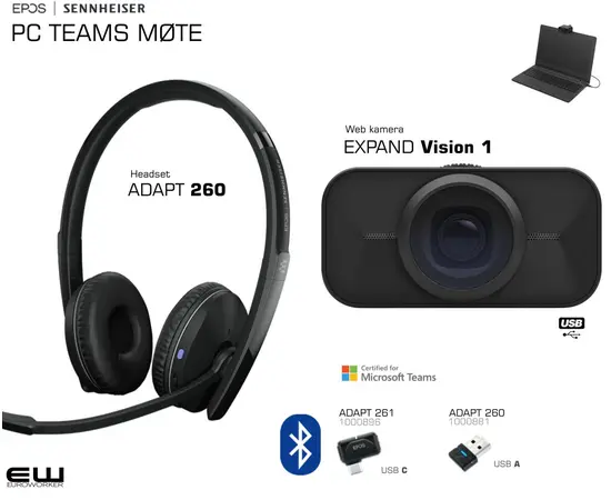 Epos Adapt 260 & Expand Vision 1 - PC Teams Møte