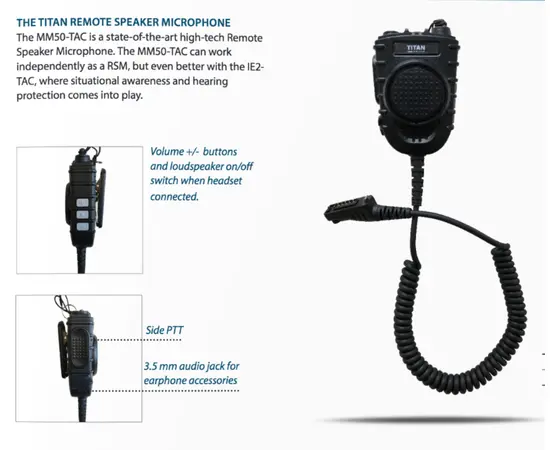 TItan MM50 RSM Dual PTT adapter (IP67, Motorola DP-MTP)
