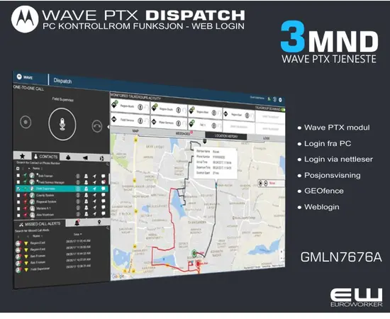 Velg Wave PTX Dispatch lisensperiode fra menyen, lengre løpetid gir redusert pris:

    3mnd ( GMLN7676A)
    6mnd  (2x GMLN7676A)
    12mnd (GMLN5551A )
    24mnd (GMLN5552A)
    36mnd (GMLN7673A)
    48mnd (GMLN7674A)
    60mnd (GMLN7675A)