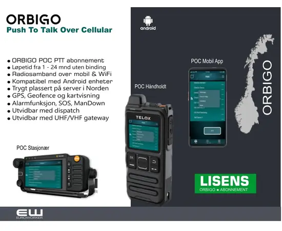 OrbiGo PTT - POC Android Abonnement (3 mnd)