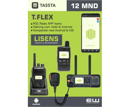 12 mnd Tassta T-Flex POC App lisens (Android, iOS)