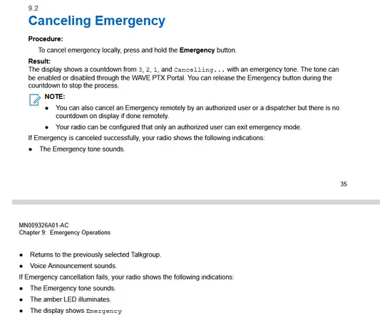 Motorola Wave PTX - Safeguard - Alarm - Emerguency MTPTT - POC - initiate alarm emergency