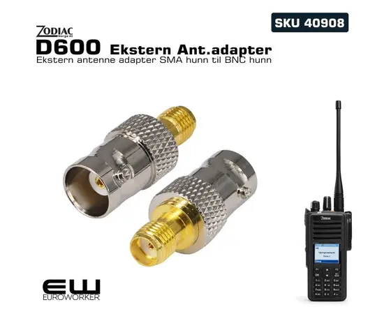 Zodiac D600 Ekstern Antenne adapter (BNC hunn)