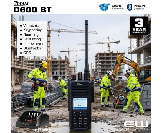 Zodiac D600 BT håndholdt terminal (IP67, DMR, Roaming, Bluetooth, AES256 Kryptering)